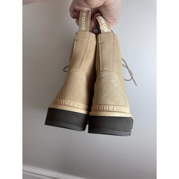 SOREL Lace-up Hi-line boots canoe tawny buff NEW Retail $185 - Size 8.5 NIB NEW - Picture 9 of 16
